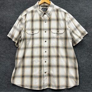 Carhartt Men's Loose Fit Midweight Short-Sleeve Plaid Shirt Size 2XL